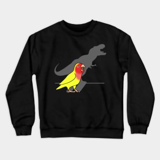 T-Rex Shadow Rosy faced Yellow Lovebird Crewneck Sweatshirt